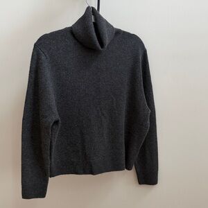Massimo Dutti Dark Gray Turtleneck Sweater 100% Cashmere